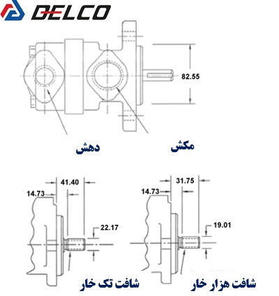 مشخصات ابعادی پمپ پره ای رکستور V20