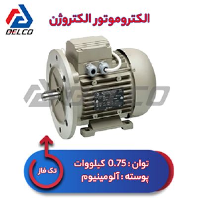 الکتروموتور 0.75 کیلووات تکفاز پوسته آلومینیوم الکتروژن
