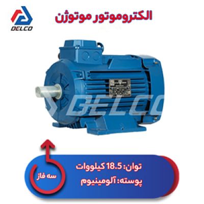 الکتروموتور 18.5 کیلووات سه فاز پوسته آلومینیوم موتوژن